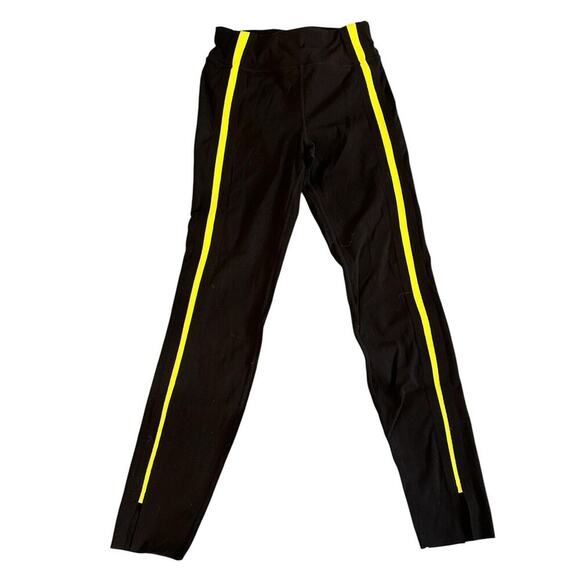Zyia Active 7/8‎ Leggings Black Neon Tape Luxe Hi-Rise Womens Size 2 - Picture 2 of 4